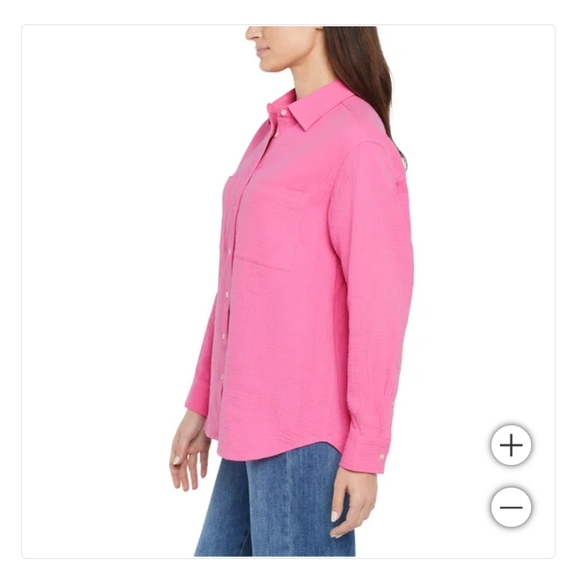 NWT Gap Women's cotton Gauze Button Front Shirt Pink XL - Picture 3 of 5
